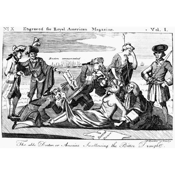 Boston Tea Party 1773. N'The Able Doctor Or America Swallowing The