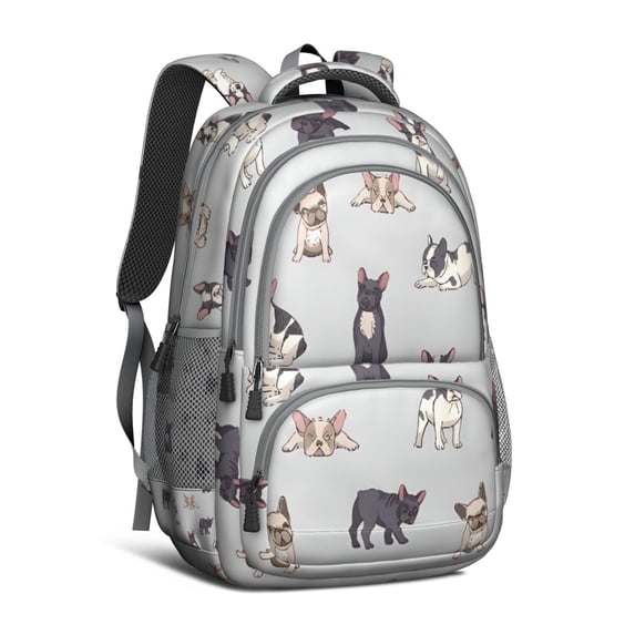 Boston Terrier Backpack for School,Cute School Bag,Schoolbag with Adjustable Shoulder Straps & Padded Back,16.9 Inch