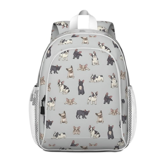 Boston Terrier Backpack for School,Cute School Bag,Schoolbag with Adjustable Shoulder Straps & Padded Back,15"x11.42"x5.5"