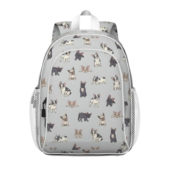 Boston Terrier Backpack for School,Cute School Bag,Schoolbag with Adjustable Shoulder Straps & Padded Back,15"x11.42"x5.5"
