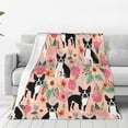 thumbnail image 1 of Boston Terrier Blanket Boston Dog Decor Pink Throw Blanket Gifts for Girls Boys Dog Lover Winter Couch Bedding Super Warm Soft Plush Lightweight Fleece Flannel Blanket for Kids Adult Men Women 60"X50", 1 of 6