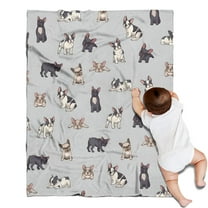 Boston Terrier Blanket,Comfortable Soft Flannel Throw Blanket,All Season,Warm Lightweight Blankets for Sofa Bed Couch Living Room Chair,30"x40"