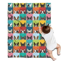 Boston Terrier Blanket,Comfortable Soft Lamb Wool Throw Blanket,All Season,Warm Lightweight Blankets for Sofa Bed Couch Living Room Chair,30"x40"