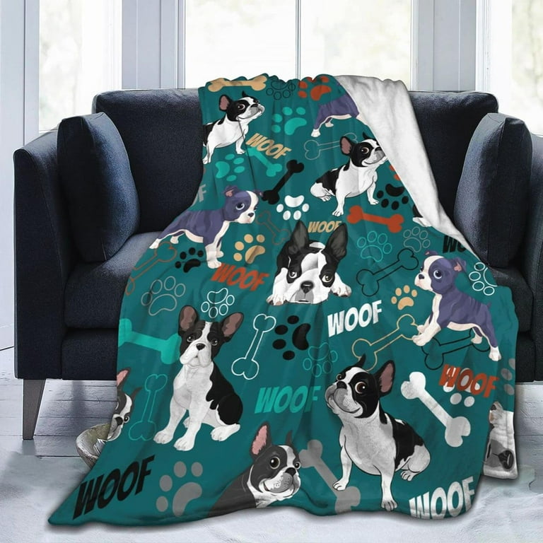 Boston Terrier Blanket Soft Cozy Boston Terrier Throw Blankets for