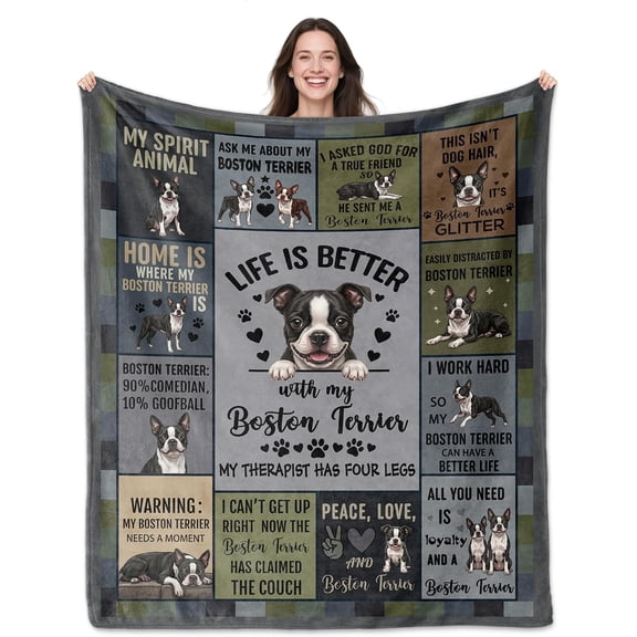 Boston Terrier Blanket for Dogs Lovers