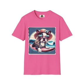 Boston Terrier Blonde Surfer Girl Dog