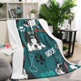 thumbnail image 1 of Boston Terrier with Bones and Paws Blanket,Comfortable Soft Flannel Throw Blanket,All Season,Warm Lightweight Blankets for Sofa Bed Couch Living Room Chair,60"x80"(150x200cm), 1 of 4