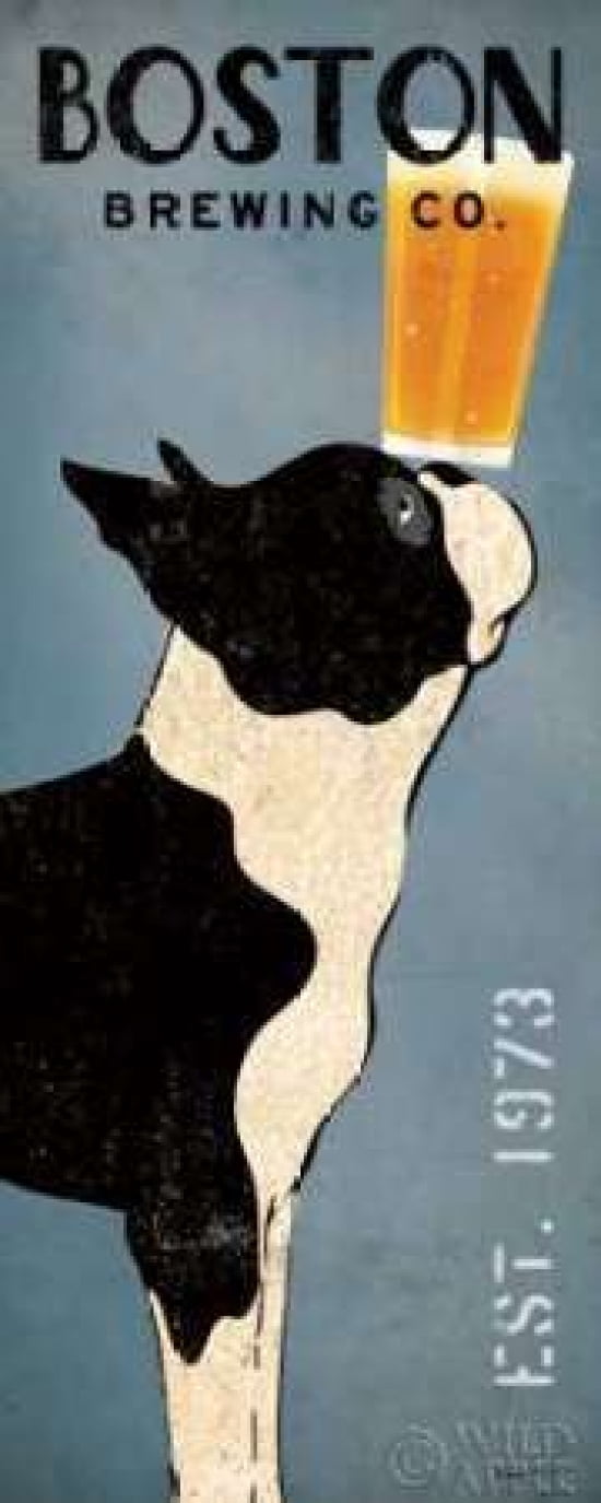 Boston Terrier Brewing Co Panel Canvas Art - Ryan Fowler (10 x 20)