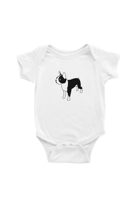 Boston Terrier Cartoon Cute Baby Clothing Bodysuits Boy Girl Unisex