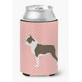 thumbnail image 1 of Boston Terrier Checkerboard Pink Can or Bottle Hugger, 1 of 1