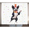 thumbnail image 1 of Ambesonne Boston Terrier Curtains 2 Panel Set, Birthday Dog, 108" x 96", Multicolor, 1 of 3