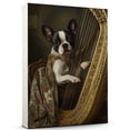thumbnail image 1 of Boston Terrier Cute Dog Harp Stretched Canvas Size 8x12 – Retro Boston Terrier Dog Batter in Action With Harp for Themed Living Room, 1 of 5