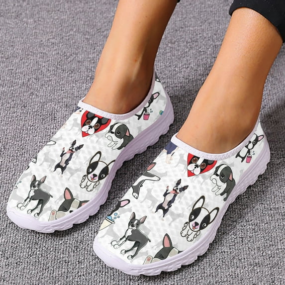 Boston Terrier Design Lightweight Outdoor Mesh Shoes Comfortable And Breathable Summer Shoes Leisure Shoes Zapatos