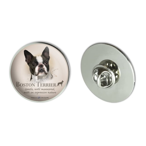 Boston Terrier Dog Breed Metal 1.1" Tie Tack Hat Lapel Pin Pinback