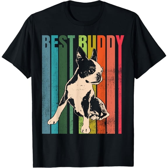 Boston Terrier Dog Breed T-ShirtMen and women can wear, black T-shirts, gifts. Age: M,L，XL 2XL, 3XL, 202XL