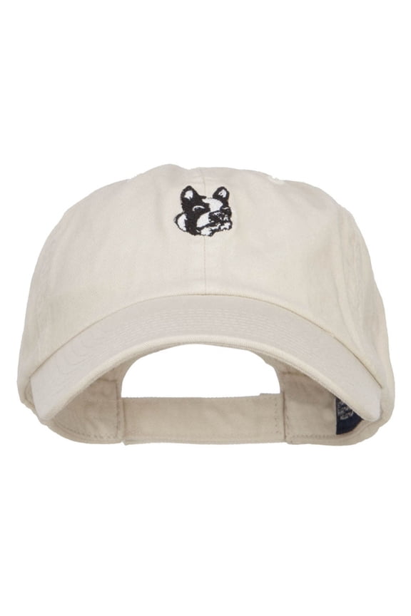 Boston Terrier Dog Face Embroidered Cap - Putty OSFM