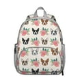 thumbnail image 1 of Boston Terrier Dog and Flower Florals Backpack Backpack for School,Cute School Bag,Schoolbag with Adjustable Shoulder Straps & Padded Back,13.8"x11.4"x6", 1 of 6