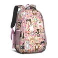 thumbnail image 1 of Boston Terrier Dog and Flower Florals Backpack for School,Cute School Bag,Schoolbag with Adjustable Shoulder Straps & Padded Back,16.9 Inch, 1 of 5