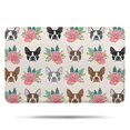 thumbnail image 1 of Boston Terrier Dog and Flower Florals Bathroom Rugs Mat,Non Slip Microfiber Bathroom Rug,Rubber Backing,Soft Bathroom Mats for Bathroom Floor,Tub and Shower,17x27in(43x68cm), 1 of 5
