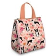 thumbnail image 1 of Boston Terrier Dog and Flower Florals Insulated Lunch Bag for Women & Adults,Large Portable Soft Cooler Lunch Bag,Thermal Food Storage Tote with Pearl Cotton,8.66L,8.75x5.75x9.5 Inch, 1 of 6