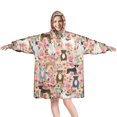 thumbnail image 1 of Boston Terrier Dog and Flower Florals Wearable Oversized Blanket,Wearable Blanket Hoodie for Adults,Cozy Hooded Blankets with Super Pockets,Super Warm Fuzzy Pullover for Women & Men, 1 of 6
