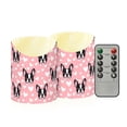 thumbnail image 1 of Boston Terrier Dog Heart Pattern Flameless Candles 2 PCS with Remote Realistic Moving Flame LED Tapered Pillar Set for Home Decor, 1 of 7