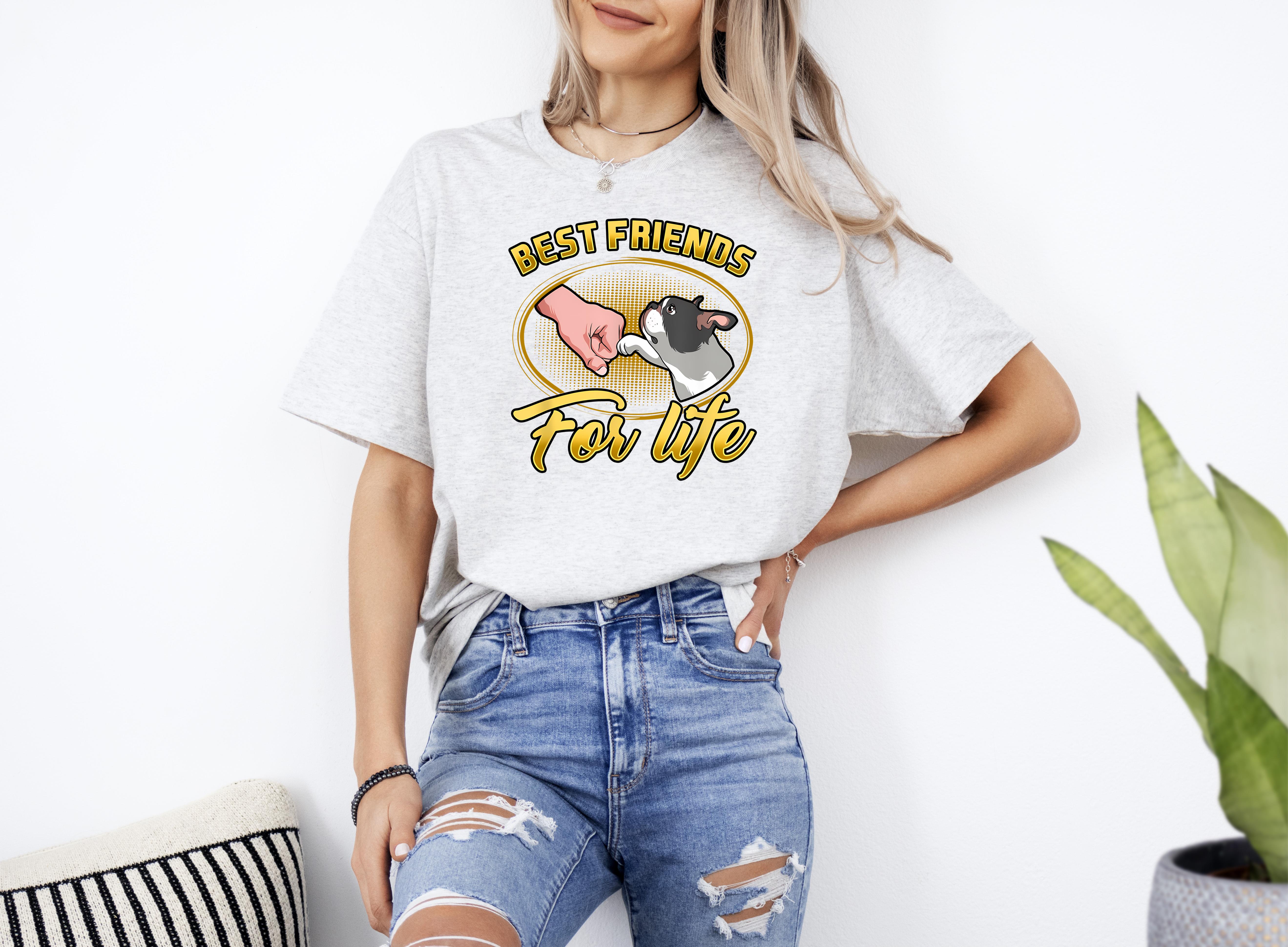 Boston Terrier Dog Mom Bestfriends For Life Funny Boston Mom Shirt Gift