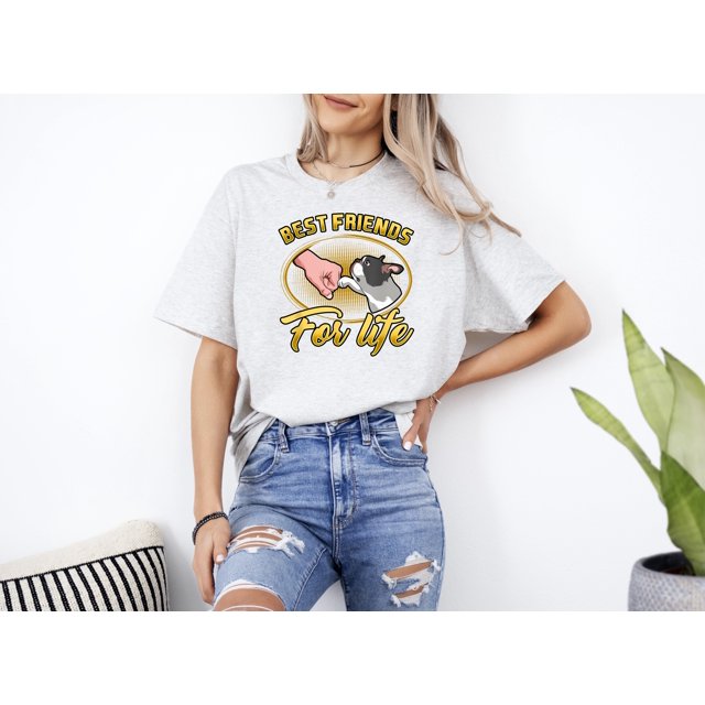 Boston Terrier Dog Mom Bestfriends For Life Funny Boston Mom Shirt Gift