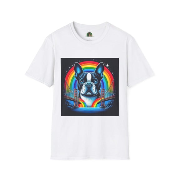 Boston Terrier Dog Overlooking Rainbow Bridge