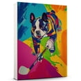 thumbnail image 1 of Boston Terrier Dog Playing Ice Hockey Stretched Canvas Size 8x12 – Vintage Style Boston Terrier Dog Art for Ice Hockey Fans, Great Gift for Dog Owners, 1 of 5