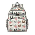 thumbnail image 1 of Boston Terrier Dog and Flower Florals Backpack for School,Cute School Bag,Schoolbag with Adjustable Shoulder Straps & Padded Back,15.25"x11.5"x5.25", 1 of 6