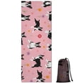 thumbnail image 1 of Boston Terrier Dogs and Flowers Hot Yoga Mat Towel Non Slip for Hot Yoga - Quick-Drying Yoga Mat Cover with 4 Corner Pockets with Travel Bag - Hot Yoga Towel Non Slip 70"x26", 1 of 6