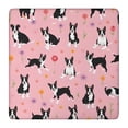thumbnail image 1 of Boston Terrier Dogs and Flowers Square Fitted Tablecloth with Elastic Edge,Square Table Cover,Washable Elastic Table Cover for Home Kitchen Party Decor 36"x36", 1 of 6