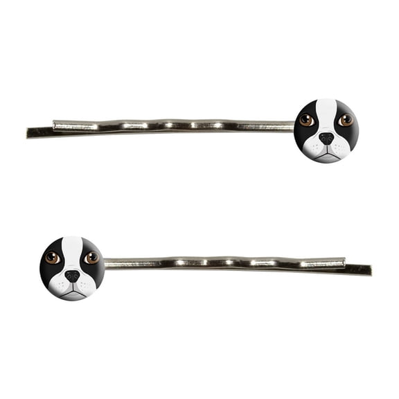 Boston Terrier Face - Dog Pet Bobby Pin Hair Clips