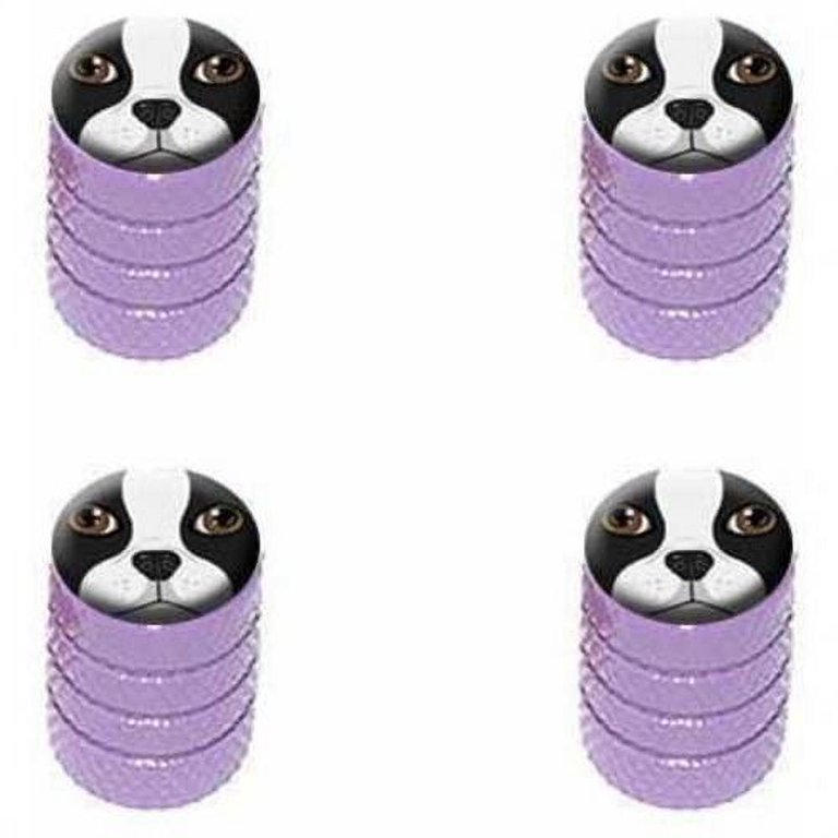 Boston Terrier Face - Dog Pet - Tire Rim Wheel Aluminum Valve Stem Caps