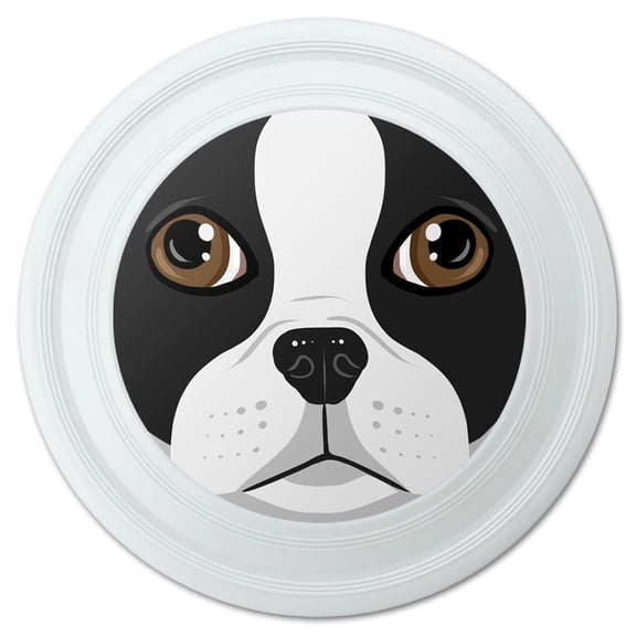 Boston Terrier Face Pet Dog Novelty 9" Flying Disc