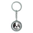 thumbnail image 1 of Boston Terrier Face Pet Dog Spinning Circle Metal Keychain, 1 of 1