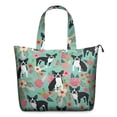 thumbnail image 1 of Boston Terrier Floral Flowers Travel Tote Bags for Women Carry On,Large Weekender Bags for Women Travel,Multi Functional Duffle Bag for Work,Shopping,Sports, 1 of 5