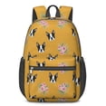 thumbnail image 1 of Boston Terrier and Floral Orange Pattern 17" School Backpacks for Teens,Waterproof Oxford Fabric,S-Shape Padded Straps for School,Travel,Hiking,Camping, 1 of 6