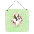 thumbnail image 1 of Boston Terrier Green Flowers Wall or Door Hanging Prints, 1 of 1