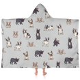 thumbnail image 1 of Boston Terrier Hooded Bath Towel，60"x35" for Ages 3 To 12 Kids, Quick Dry Lightweight Soft Microfiber Hood Beach Towel Cover Up for Kids, 1 of 7