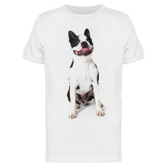 Boston Terrier Is Smiling  T-Shirt Men -Image by Shutterstock, Male Small