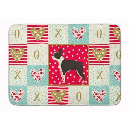 Boston Terrier Love Machine Washable Memory Foam Mat
