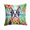 thumbnail image 1 of Boston Terrier Luau Throw Pillow 18 in x 18 in, 1 of 5