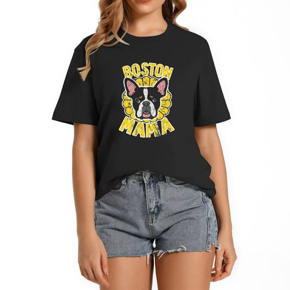 Boston Terrier MAMA Funny Shirt Black
