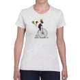 thumbnail image 1 of Boston Terrier On Penny Farthing T-Shirt Women -Fab Funky Designs, Female Small, 1 of 4
