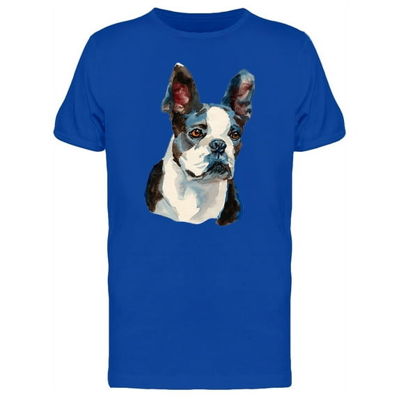 Boston Terrier Painting T-Shirt Men -Image by Shutterstock, Male 3X-Large
