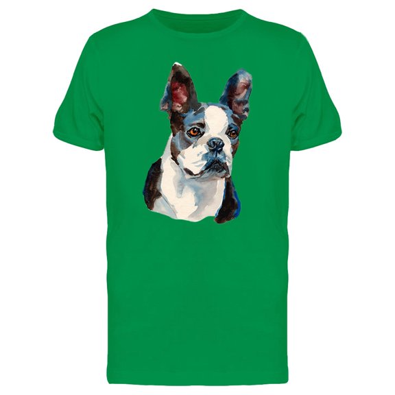Boston Terrier Painting T-Shirt Men -Image by Shutterstock, Male 3X-Large