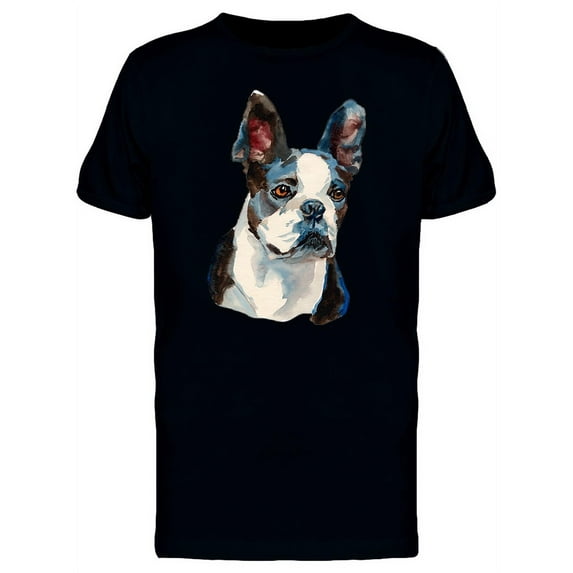 Boston Terrier Painting T-Shirt Men -Image by Shutterstock, Male x-Large