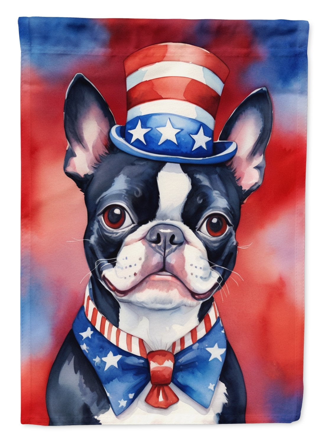 Boston Terrier Patriotic American House Flag 28 in x 40 in